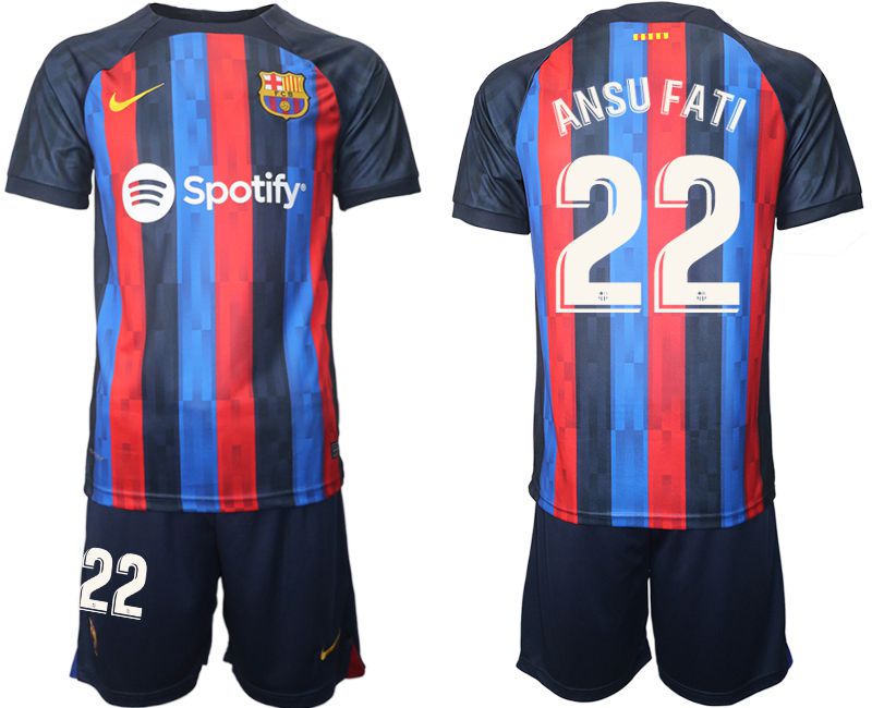 Men 2022-2023 Club Barcelona home blue #22 Soccer Jersey